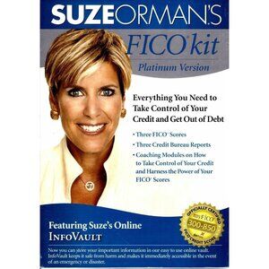 CD Suze Orman's FICO Kit CD-ROM, Platinum Version Credit Score Debt Tool New